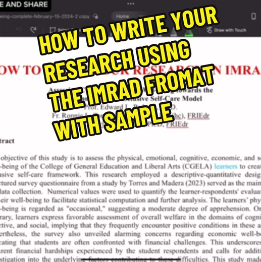 HOW TO WRITE YOUR RESEARCH USING THE IMRAD FROMAT WITH SAMPLE #DOCEDPADAMA