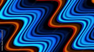 Trendy retro 1970s wavy pattern background with gently moving cutout shapes in vintage color tones. This simple abstract looping motion