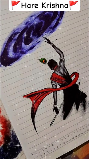 The Power of Sudarshan Chakra 🌌 | Lord Krishna Drawing #shorts​
