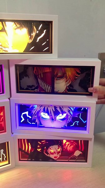 Anime Led Light Box Anime Paper Cut Light Box Handmade Manga Shadow Lamp Carving Night Light Table Lamp for Room Decor Anime Gift L-14-B