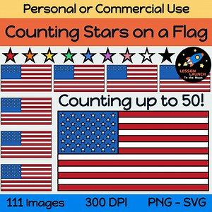 4th of July Independence Day (Counting Stars on the USA Flag) - Clipart