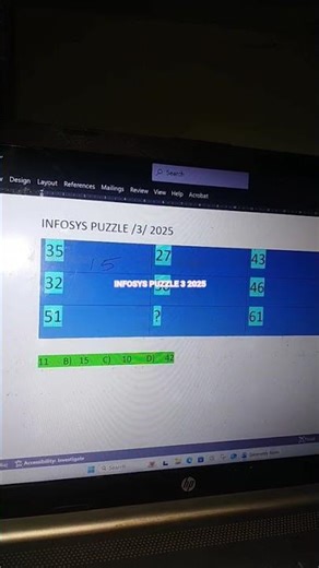 INFOSYS PUZZLE 3 /2025