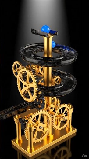 Mesmerizing Gold & Marble Run ASMR 🔵⚙️ #marblerun #satisfying #3danimation #asmr #shorts