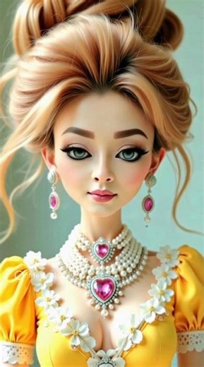 Celestial Pearl Jewelry Doll | Luxury 3D Cartoon Fashion Fantasy