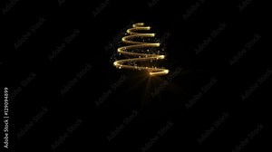 Light Created Christmas Tree / An animated digital Christmas tree created by spiraling lights and stars.
