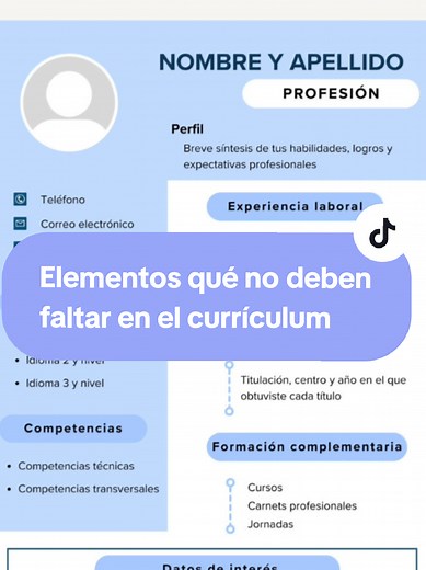Qué poner en el currículum, que colocar en el currículum, partes de un currículum #curriculum #trabajo #cv #curriculumvitae #trabajar #trabajoenequipo #entrevista #entrevistadetrabajo