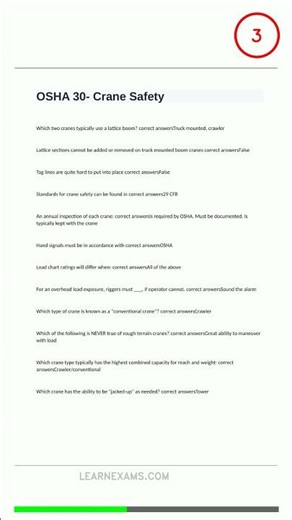 Osha 30 Crane Safety Exam 2024 With 100 Correct An