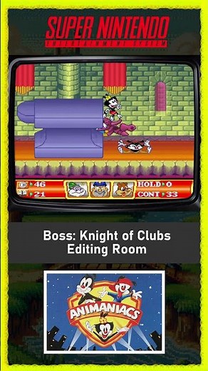 🃏 Animaniacs SNES - Knight of Clubs Boss Fight | Editing Room Battle