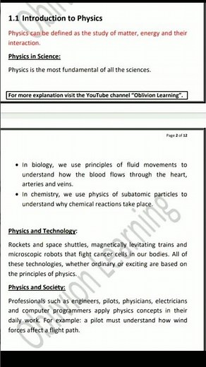 What is physics? |Role of physics in society & technology| Branches of physics| Oblivion Learning
