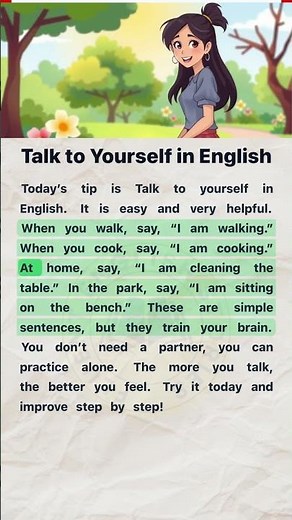 Talk to Yourself in English | English Reading and Listening Practice #englishforbeginners