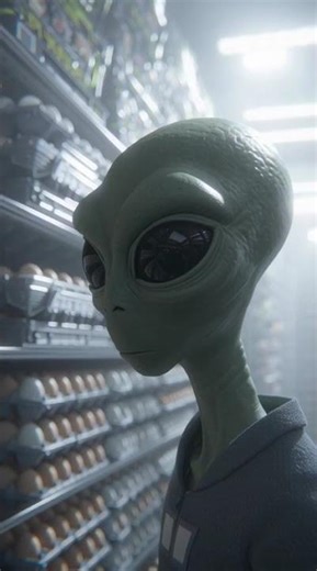 Realistic alien standing in a grocery store #alien #shortsvideo #aliens #viral #youtube #shorts