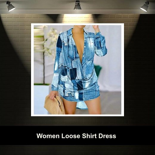 Women Loose Shirt Dress