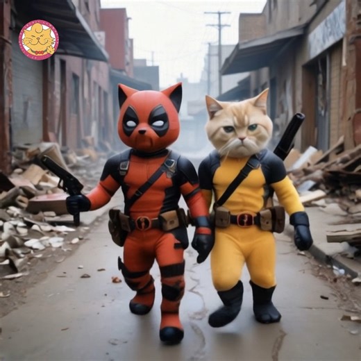 40K views · 1.4K reactions | Prepare for a whisker-whipping, fur-flying showdown in Deadpurr and Catverine!  These two feline anti-heroes are on a mission to save the world... or maybe just their favorite scratching posts. With Deadpurr's witty meow-nologues and Catverine's claws of fury, this purr-tastic adventure is one you won't want to miss!  #parody #deadpoolandwolverine #catvideos #viralcats #catmemes | Cat Lovers Community | Facebook