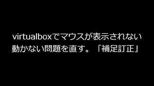 パート５　virtualboxでマウスが表示されない動かない問題を直す。「補足訂正」