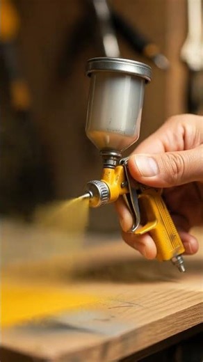 Tiny Spray Gun Painting Wood 😳🎨 #shorts