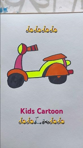 Easy Scooter 🛵 Drawing for kids #kids #kidsdrawing #kidscartoon #kidsshorts #shortsvideo