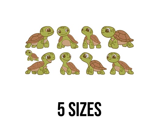 Turtle Embroidery Design - Sea Turtle Embroidery Design - Baby Boy Embroidery Design - Cute Turtle Machine Embroidery Design Files - 5 Sizes - Etsy
