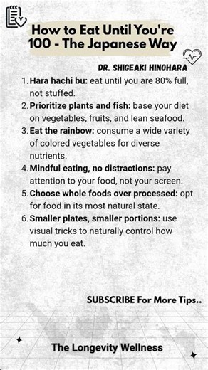 How to Eat Until You're 100 - The Japanese Way