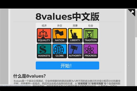 8values政治立场测试