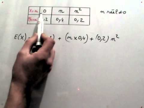 Calcul de l'espérance mathématique. Loi de probabilité