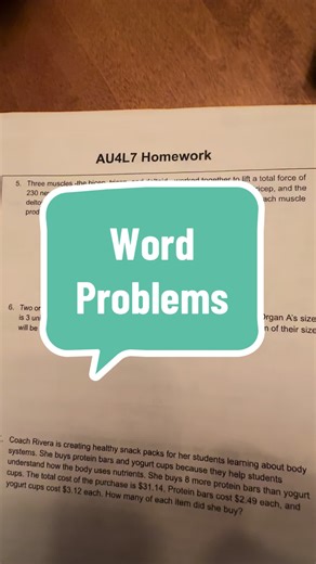 Algebra Word Problems in Real Life