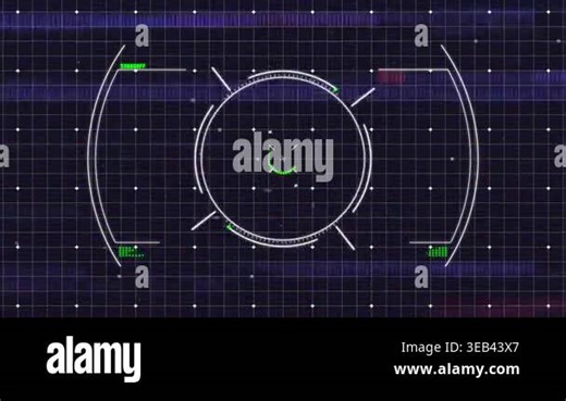 Animation of scope scanning and data processing over grid. Global computing, connections, networks and data processing concept digitally generated video Stock Video Footage - Alamy