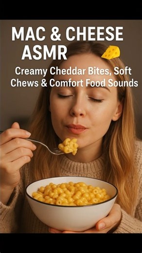 Mac & Cheese ASMR 🧀🍽️ | Creamy Cheddar Bites, Soft Chews & Comfort Food Sounds #food #recipe #asmr