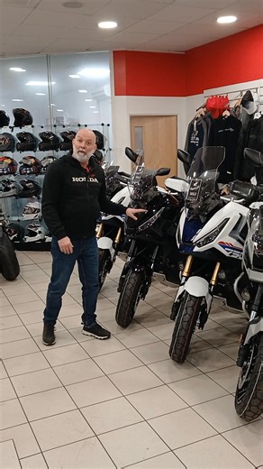 A rare sight at Honda of Bournemouth four brand new X-ADV750's in the showroom. Three are all ready sold including the Honda special editions. At Honda of Bournemouth we are offering the mud grey one with the same options at same price for just £12699.00. It looks fantastic. Call the sales team on 01202-541220 | Honda Of Bournemouth