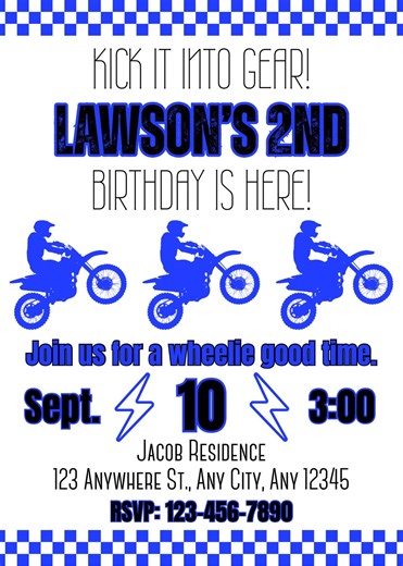 Motocross Birthday Party Invitation Template – ANY AGE - Editable in Canva - Etsy