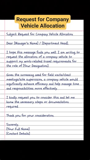 5.1K views · 42 reactions | Request letter writing idea part_72 #requestletter #Request #requestforcompanyvehicle | English Class | Facebook