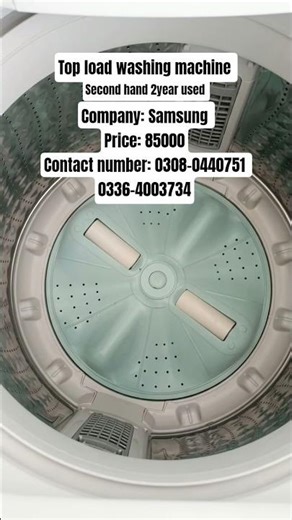 Top load washing machine Company: Samsung Price: 85000 Contact number: 0308-0440751 #shorts