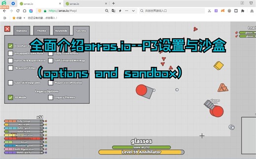 全面介绍arras.io--P3设置与沙盒（options and sandbox)