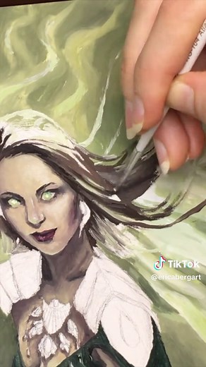 I learned that absinthe was referred to as “The Green Fairy” and felt that I had to paint that. 11 x 14 inches, oil on panel. #oilpainting #paintingtimelapse #fantasyart #myart