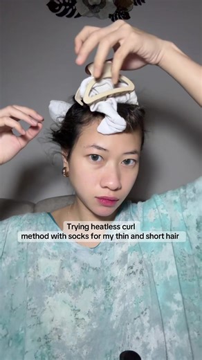 Heatless Curls with Socks for Thin Hair
