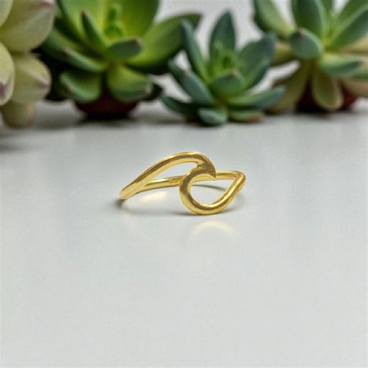 Minimal Wave Ring 925 Silver Plated , Modern Open Band Stacking Ring for Women - Etsy