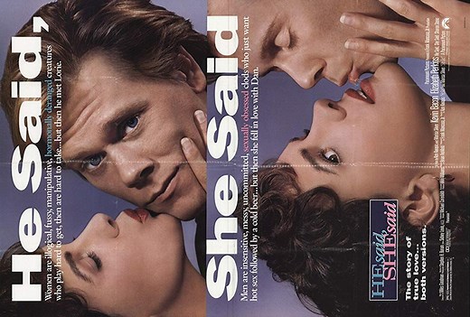 He Said She Said Movie (1991)  Kevin Bacon, Elizabeth Perkins, Nathan Lane