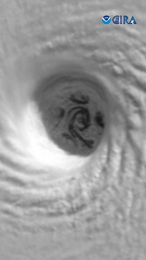 166K views · 2.4K reactions | Time-lapse of mesovortices swirling within the eye of Category 5 Hurricane Melissa at peak intensity. The motion is relative to the eye itself, so the mesovortices appear “still” against the rest of the storm — letting you clearly see their evolution. Credit: CSU/CIRA & NOAA | Tanner Charles Chasing | Facebook
