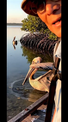 Pelican Glides In Beside Boardwalk | Mangrove Wildlife Shorts