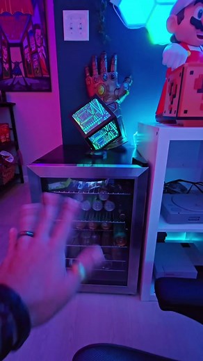 Welcome GAMER FRIDGE 😎 Amazing RGB fridge from @Newair [LINK IN BIO] 👈 [ad] #setup #gameroom #gamerfridge #rgbfridge #videogames #gamer #geek