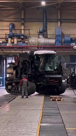 Industrial Harvester Machine in Action