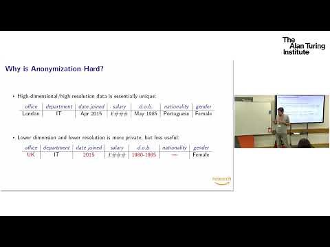A short tutorial on differential privacy: Dr Borja Balle, Amazon Research