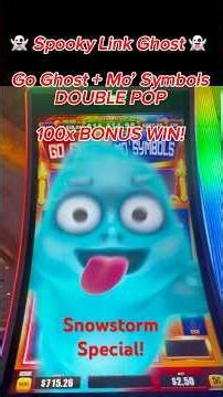 DOUBLE POP BONUS! on Spooky Link Ghost Gives Massive 100x Jackpot Win! #slots #shorts