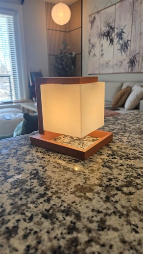 Japandi Cube Table Lamp | Minimalist Bedside Accent Light, 5 Inch - Etsy