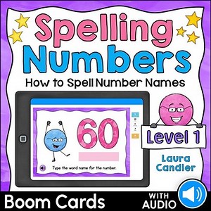 Spelling Numbers Level 1 Boom Cards (Self-Grading with Audio Support)