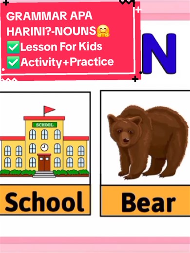 . GRAMMAR APA HARINI... Jom harini Teacher Share Video Penuh GRAMMAR NOUNS..JENIS NOUNS DAN LATIHAN untuk Pra kids yg Teacher yg sayangi, Kepada Momies Yang Supportive.. ..Mak Mak Yang Bijak Dan Bersemangat selalu untuk ajar dan bantu anak anak Pandai Grammar...English mahupun subjek lain...alhamdulilah.. Special Video Teacher ni Khas utk Semua..... Kredit to Educational You Tube...alhamdulillah. .. So ..Sape2 yg nak Revision ..Nak Study Balik.. Student SPM...Ok Semoga bermanfaat... APA DEFINISI