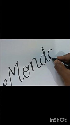 How to write Monday in cursive writing||calligraphy||cursive handwriting practice