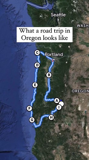 👇🏼Save these 25 spots for your Oregon trip ⬇️ I’ve listed the spots in order of where you’re driving in from and the letter they are around on the map. 🚙 Mendocino / Redding / San Francisco ⬇️ 1A. Crater Lake (@craterlakenps) 2A. Toketee Falls 3B. Silver Falls State Park (Trail of Ten Falls) 4C. Cannon Beach (Haystack Rock) 4C. Silver Point Interpretive Overlook 5D. Short Sand Beach 6D. Neahkahnie Viewpoint 7D. Cape Meares Lighthouse 8E. Cape Kiwanda 9E. Otter Crest State Scenic Viewpoint 10E