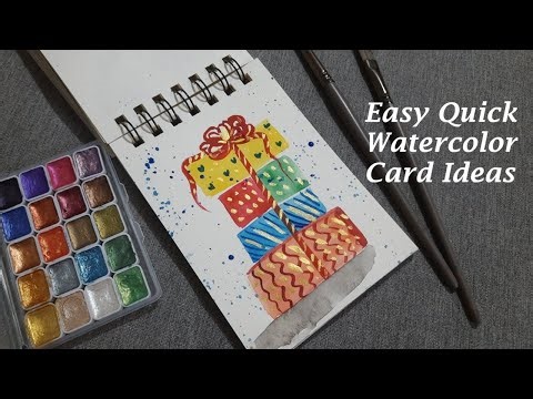 Watercolor Christmas card ideas | Easy & simple watercolor painting tutorial for beginners