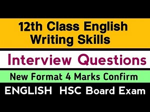 12th English || Interview Question format || Writing Skills || Confirm 4 Marks Interview Questions