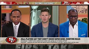Stephen A. Smith says "it was a smear on the entire organization" that the San Francisco 49ers' players didn't know the Super Bowl overtime rules: | ESPN First Take